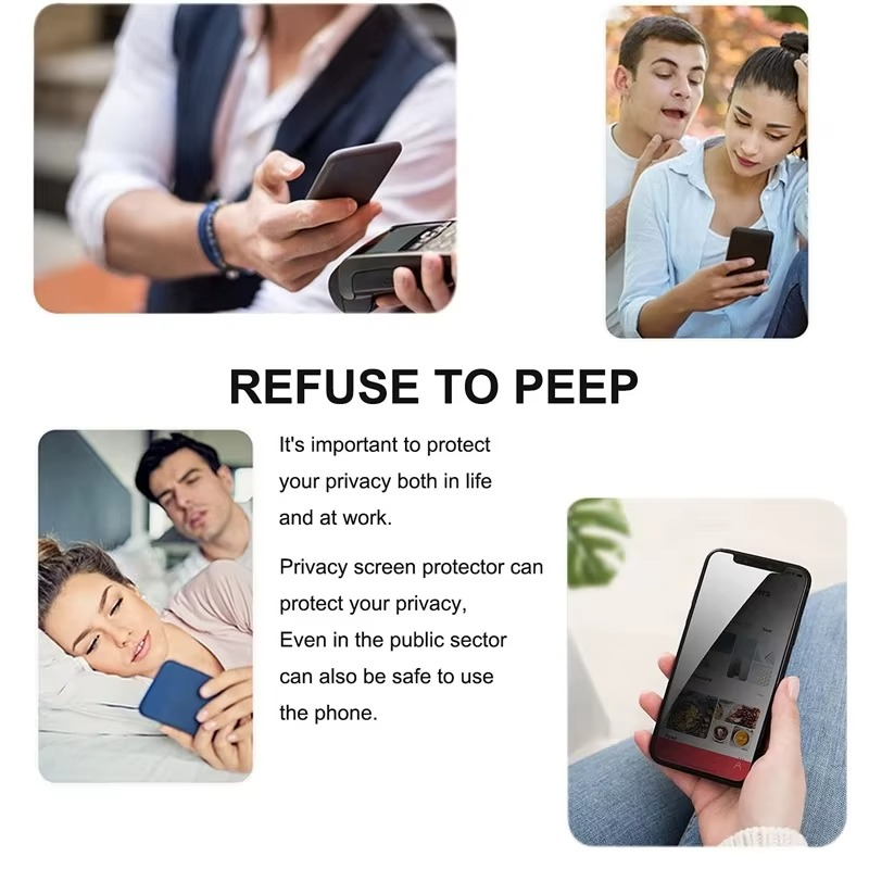 Premium iPhone Screen Protector Privacy Anti Spy Tempered Glass Full Coverage Anti Blue Light Scratch Resistant Protective Film