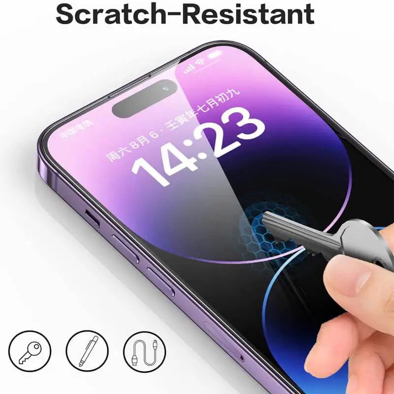 Premium iPhone Screen Protector Tempered Glass HD Clear Anti Fingerprint Scratch Resistant Bubble Free Shatterproof Ultra Thin Case Friendly
