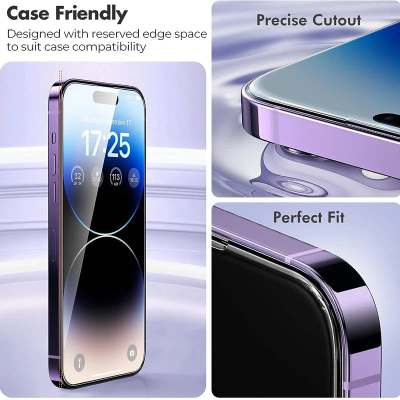 Premium iPhone Screen Protector Tempered Glass HD Clear Anti Fingerprint Scratch Resistant Bubble Free Shatterproof Ultra Thin Case Friendly