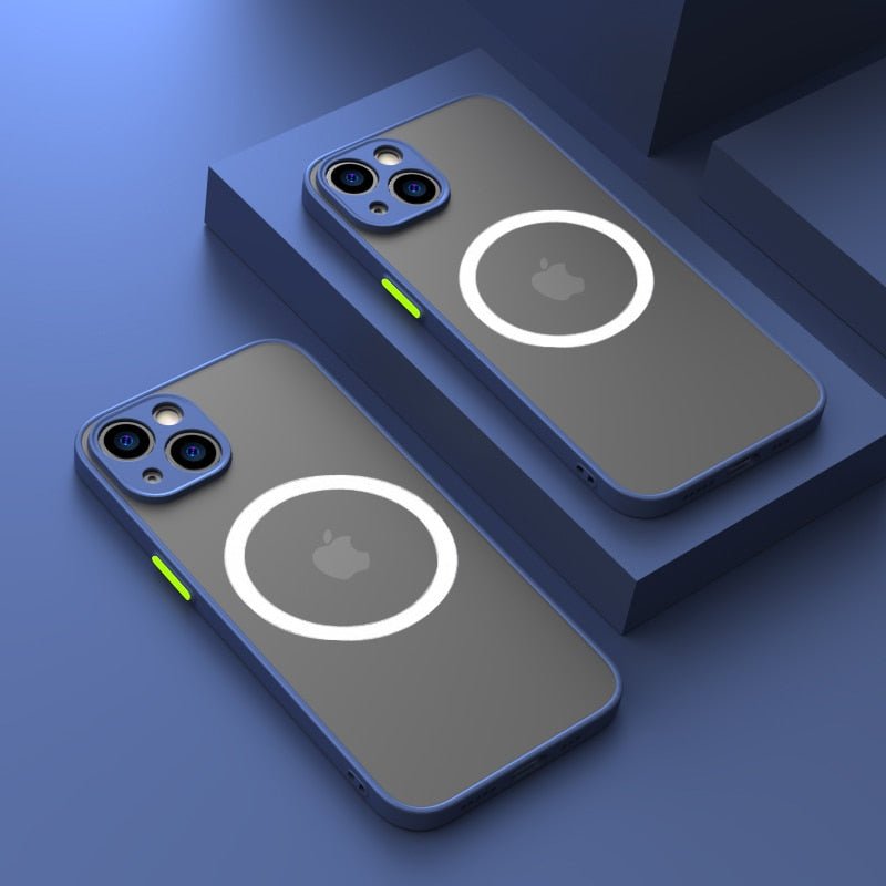 Luxury iPhone Case MagSafe Compatible Matte Shockproof Protective Cover Camera Lens Protection Slim Magnetic Design