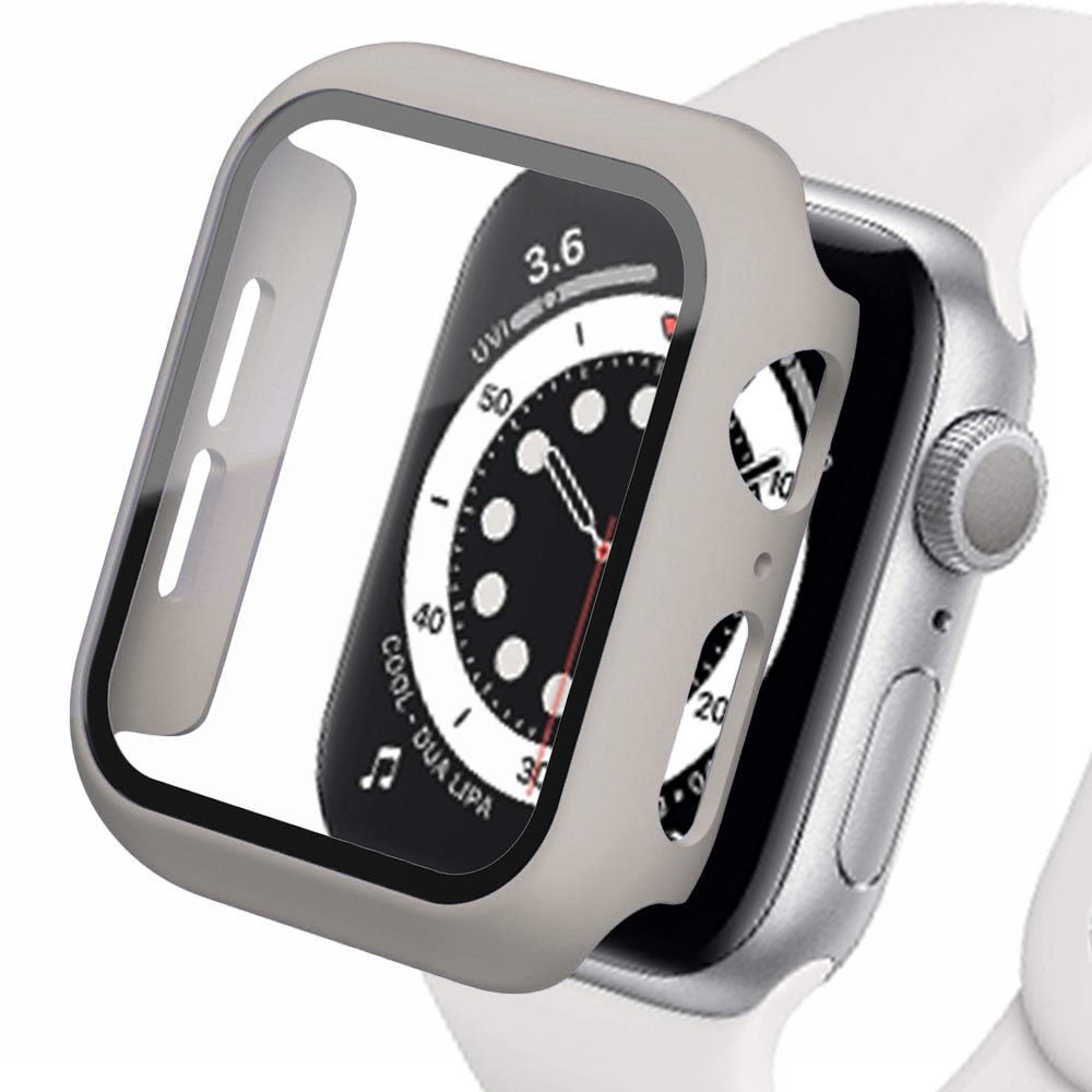 Premium Apple Watch Case Tempered Glass Screen Protector PC Bumper Shockproof Protective Cover Transparent Design