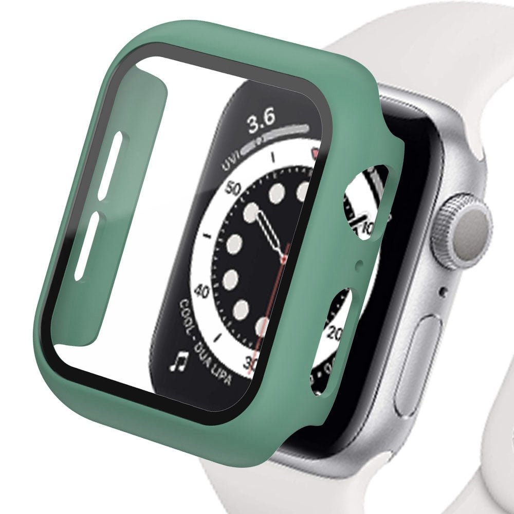 Premium Apple Watch Case Tempered Glass Screen Protector PC Bumper Shockproof Protective Cover Transparent Design