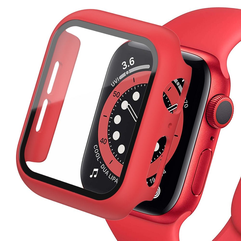 Premium Apple Watch Case Tempered Glass Screen Protector PC Bumper Shockproof Protective Cover Transparent Design