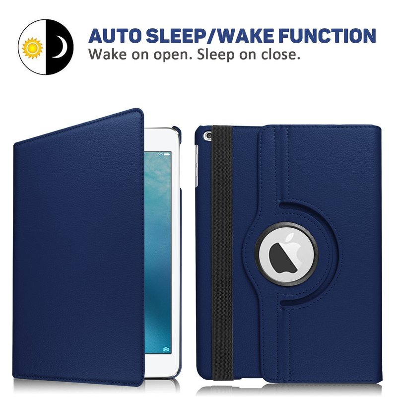 Premium iPad Case 360 Rotating Stand PU Leather Smart Cover Protective Tablet Case Multi Angle Viewing