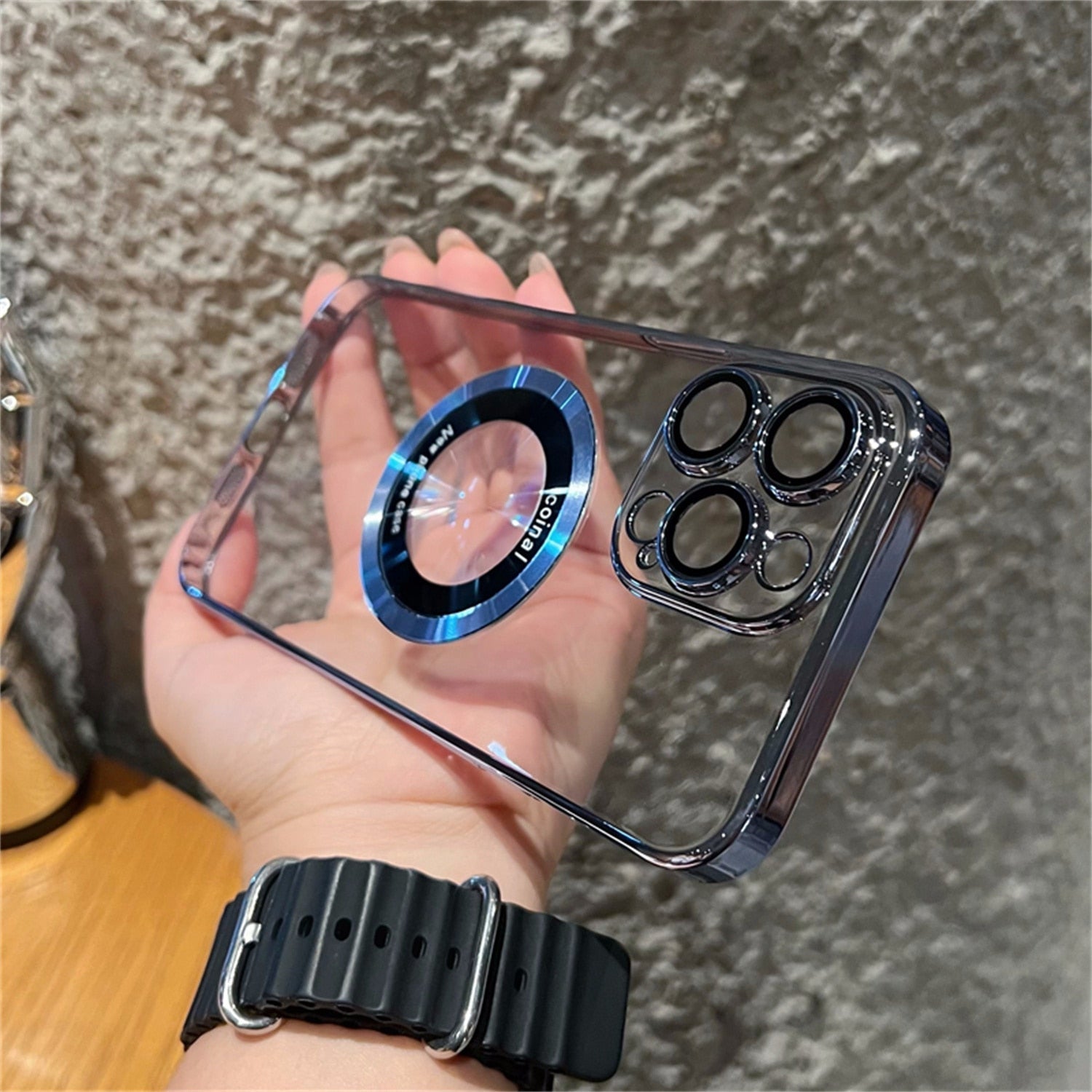 Premium iPhone Case MagSafe Compatible Transparent Plated Shockproof Protective Cover Clear Design Camera Lens Protection Ultra Thin