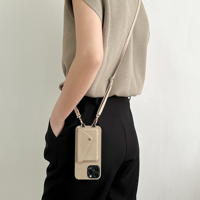 Premium iPhone Case Wallet MagSafe Compatible Crossbody Strap Leather Card Holder Shockproof Protective Cover Camera Lens Protection Slim Design